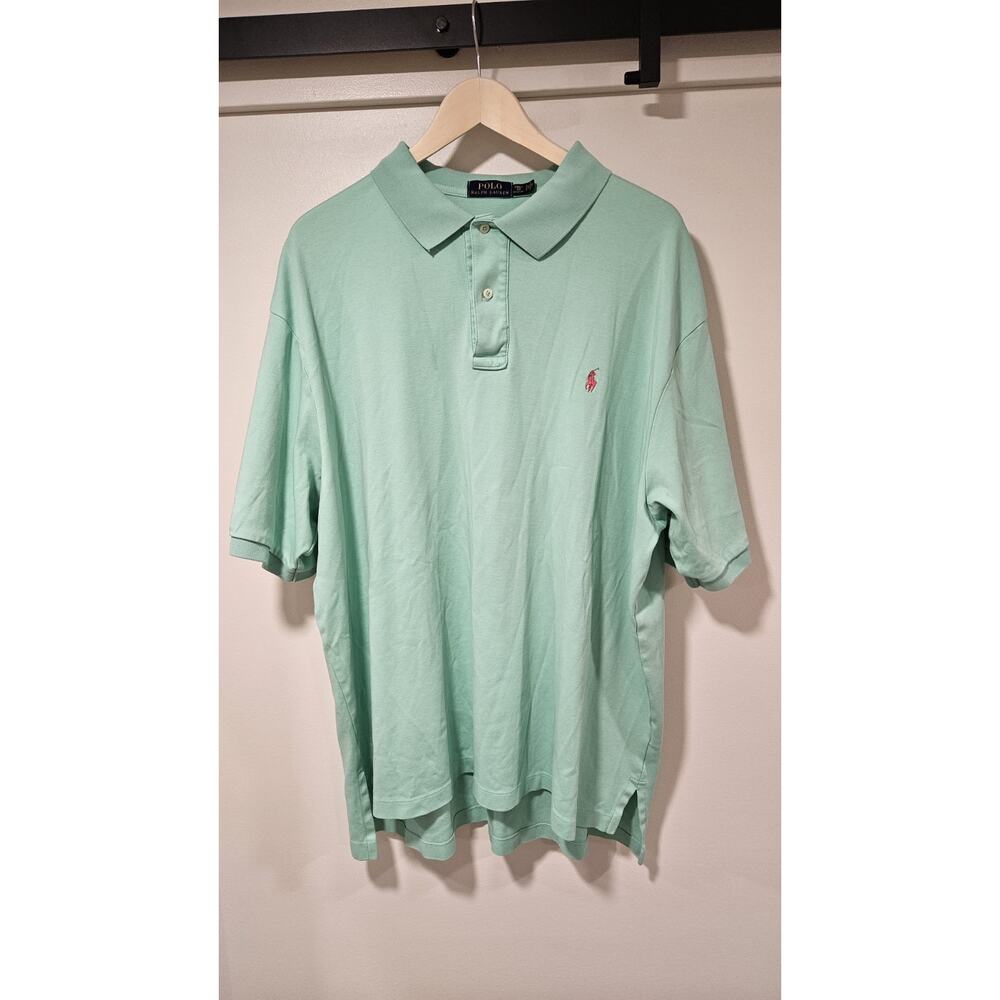 Polo Ralph Lauren Men Polo XL Big & Tall Green Short-Sleeve Classic Cotton